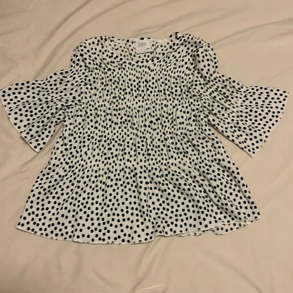 Zara SHIRRED PRINT T-SHIRT - Picture 3 of 4